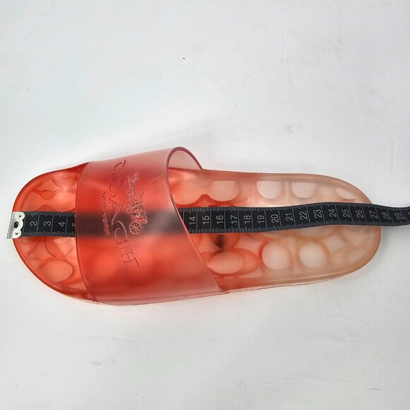 Coach Women's Coral Orange Ombre Jelly Slide Sandals Size Unmarked 27cm - Picture 10 of 10